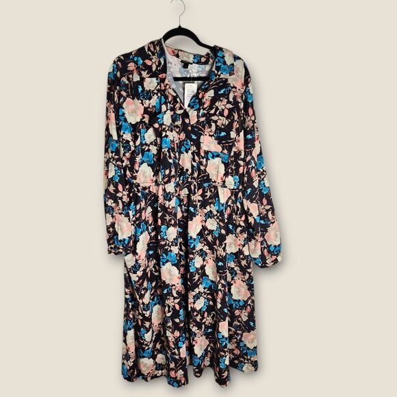Torrid Midi Floral Button Front Shirtdress 2X/18-20 - Picture 5 of 12